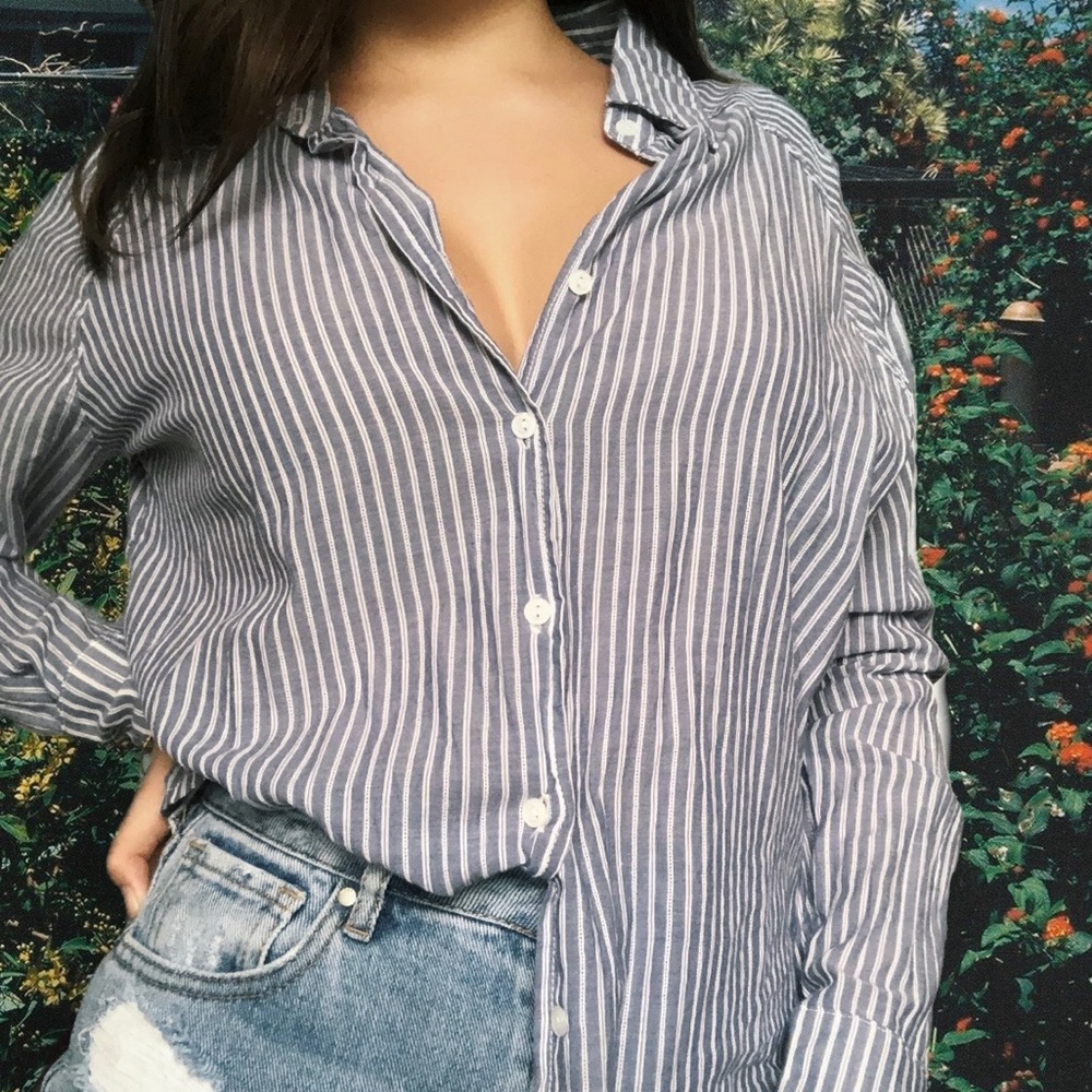 Brandy Melville Striped Collard Button Down